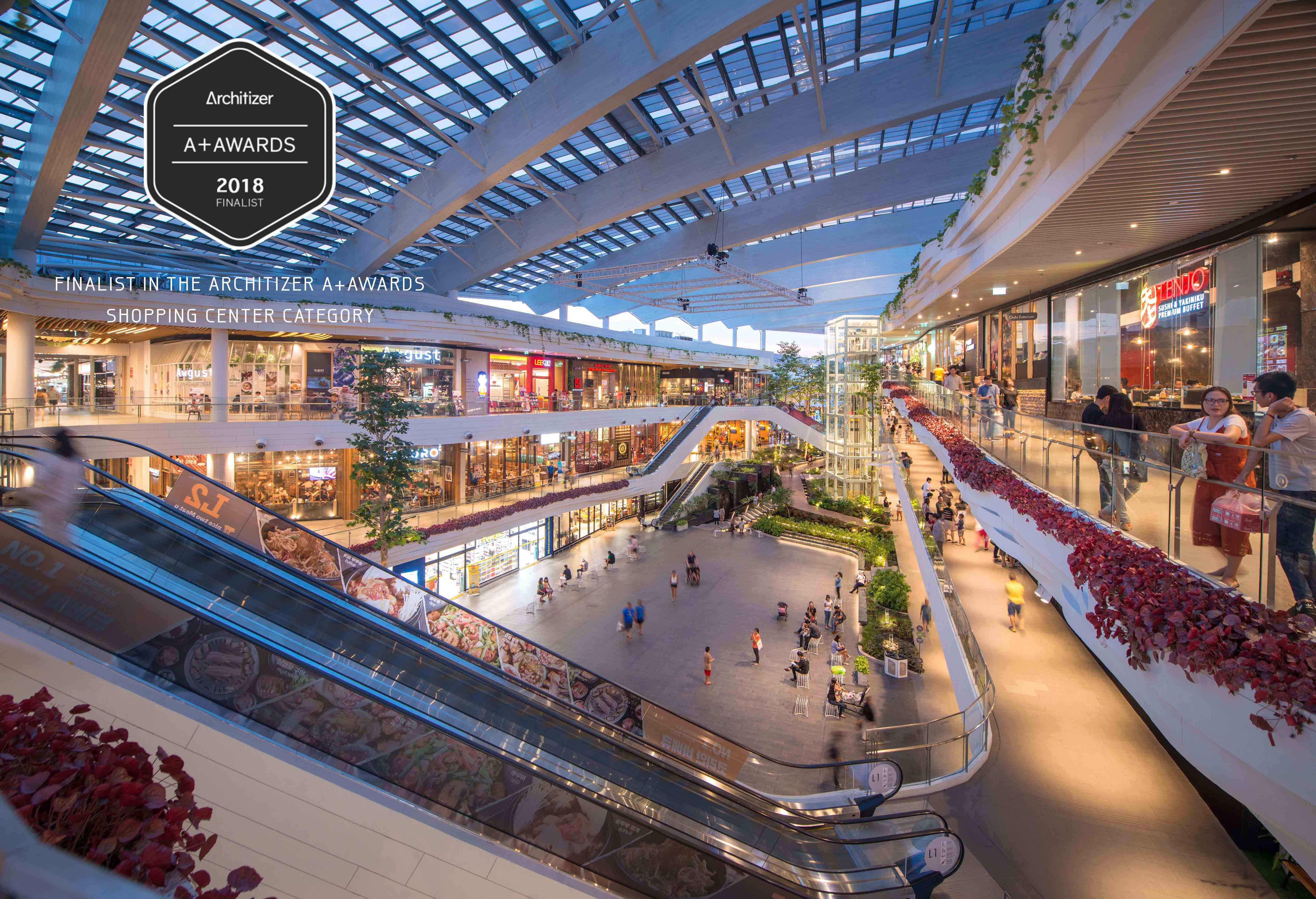 MEGA FOODWALK is a Finalist in the Architizer A+Awards for the Shopping Center category