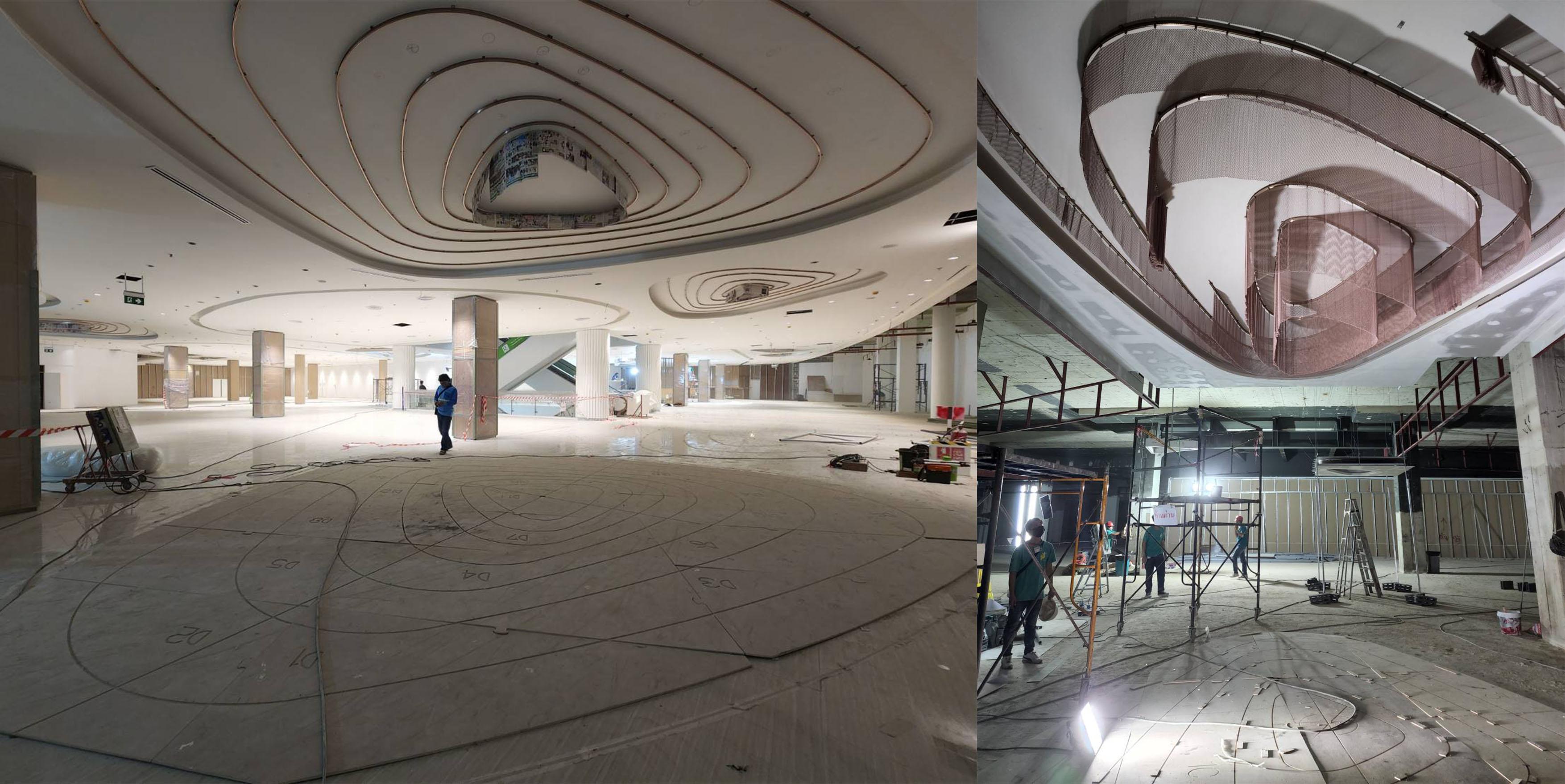 Interior Design of Future Park Level 2 Renovation, construction works progress